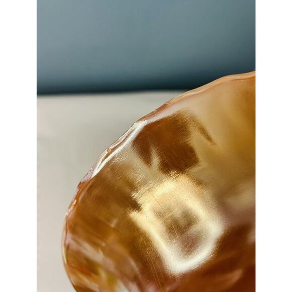 Vintage Anchor Hocking Fire King Peach Lustre Swirl 8 3/8" Round Vegetable Bowl - Picture 8 of 11